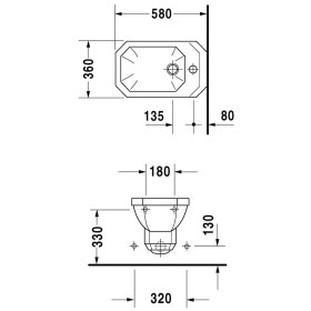 Duravit 1930 Bidet mural