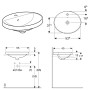 Geberit VariForm Einbauwaschtisch 55 x 45 cm, oval, mit Hahnlochbank