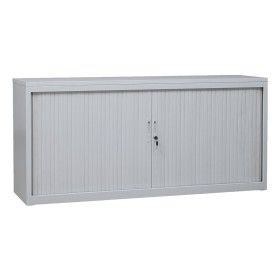 Wolfstahl Rolladenschrank Stahl 1 Fachböden Zylinderschloss 160 x 46 x 75 cm lichtgrau - schwarz - weiss