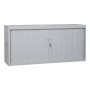 Wolfstahl Rolladenschrank Stahl 1 Fachböden Zylinderschloss 160 x 46 x 75 cm lichtgrau - schwarz - weiss