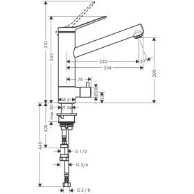 hansgrohe Zesis M33 Einhebel-Küchenarmatur, 200, Geräteabsperrventil, 1 Strahlart