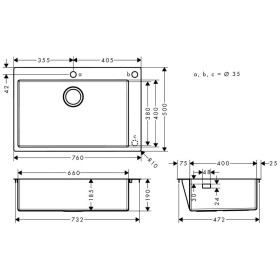 Évier encastrable hansgrohe S712-F660 660