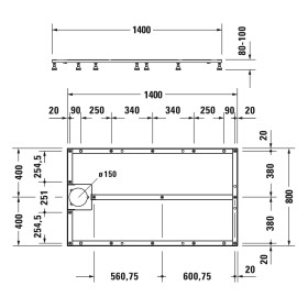 Duravit Fußgestell für Stonetto Duschwanne 140 x 80 cm