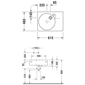 Duravit Duravital Scola Lavabo universale 61,5 cm a sinistra