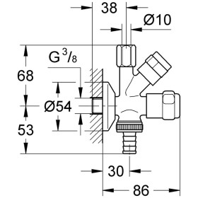 Robinet d'angle combiné GROHE Eggemann WAS DN 10