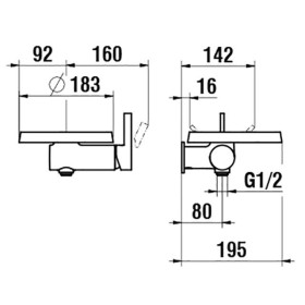 LAUFEN Kartell Einhand-Duschemischer, Disc
