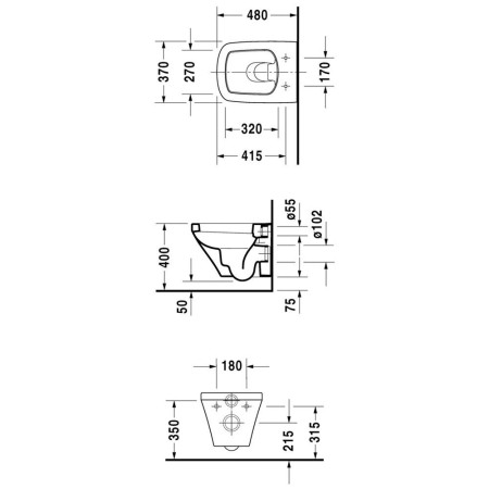 Duravit DuraStyle Wand-WC Compact, Tiefspüler
