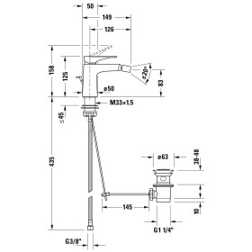 Miscelatore monocomando per bidet Duravit Tulum