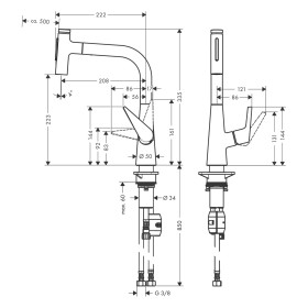 hansgrohe Talis Select M51 Einhebel-Küchenmischer 220, Ausziehbrause, 2jet