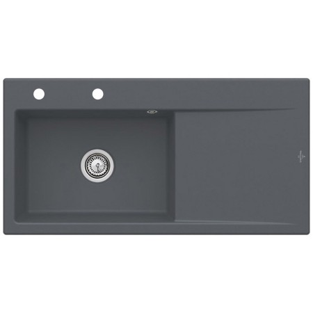 Villeroy & Boch Subway Style 60 Einbauspüle, Ablaufgarnitur mit Handbetätigung, Becken links