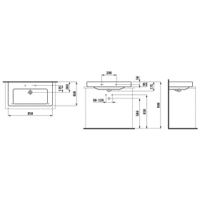 Vasque LAUFEN PRO S 85 cm encastrable, sans trou de robinet