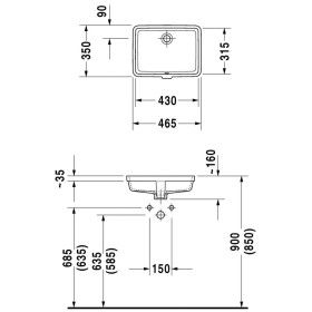 Lavabo incasso Duravit Vero 43 cm