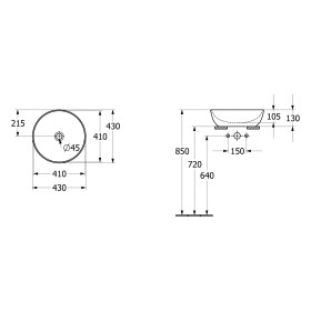 Villeroy & Boch Artis Vasque à poser Ø 43 cm