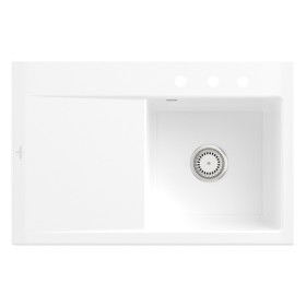 Villeroy & Boch Subway Style 45 Einbauspüle, Ablaufgarnitur mit Handbetätigung, Becken rechts