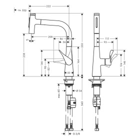 hansgrohe Metris Select M71 Einhebel-Küchenmischer 240, Ausziehbrause, 2jet