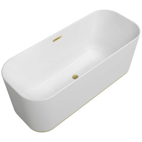 Villeroy & Boch Finion freistehende Badewanne 170 x 70 cm mit Design-Ring, Emotion-Funktion, Wasserzulauf
