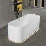 Villeroy & Boch Finion freistehende Badewanne 170 x 70 cm mit Design-Ring, Emotion-Funktion, Wasserzulauf
