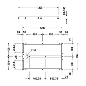 Duravit Fußgestell für Stonetto Duschwanne 120 x 80 cm