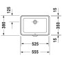 Duravit 2nd floor Unterbauwaschtisch 52,5 cm, ohne Hahnloch, Einbau von unten