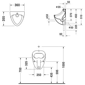 Duravit Urinal Jim , ohne Fliege