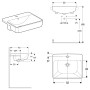 Geberit VariForm Halbeinbauwaschtisch, quadratisch