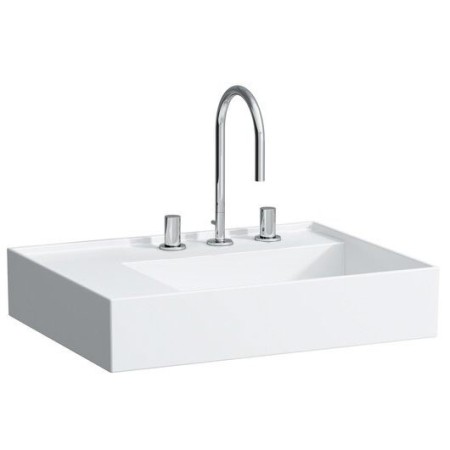 LAUFEN Kartell Waschtisch 60 x 46 cm, mit Ablage links, mit 3 Hahnlöchern