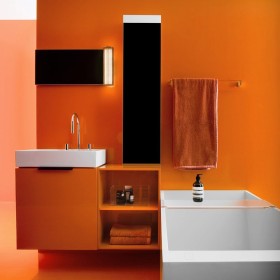 Lavabo LAUFEN Kartell 60 x 46 cm, con mensola a sinistra, con 3 fori per rubinetto
