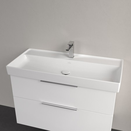 Villeroy & Boch Taro Waschtisch 100 cm mit CeramicPlus Beschichtung, 1 Hahnloch, ohne Überlauf