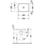 Duravit Happy D.2 Einbauwaschtisch 48 cm ohne Hahnloch, Einbau von unten