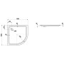 LAUFEN Platina Viertelkreis Duschwanne 100 x 100 x 6,5 cm ohne Antislip