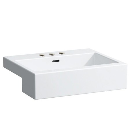 LAUFEN Living City Halbeinbauwaschtisch 55 cm mit Überlauf und 3 Hahnlöchern