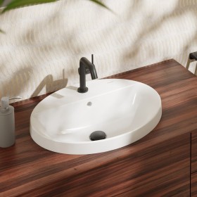hansgrohe Xuniva D Einbauwaschtisch oval 55 x 45 cm, mit 1 Hahnloch und Überlauf, mit SmartClean