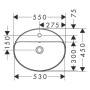 hansgrohe Xuniva D Einbauwaschtisch oval 55 x 45 cm, mit 1 Hahnloch und Überlauf, mit SmartClean