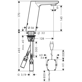 Mitigeur électronique pour lavabo hansgrohe Metris S avec pré-réglage de la température
