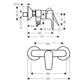 hansgrohe Talis E Einhebel-Brausemischer Aufputz