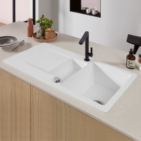 Villeroy & Boch Siluet 60 R Einbauspüle mit Ablaufgarnitur mit Excenterbetätigung, reversibel