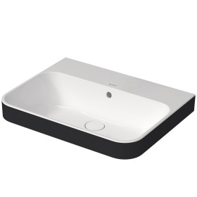 Duravit Happy D.2 Plus Aufsatzbecken 60 cm weiß/anthrazit matt, mit Überlauf, ohne Hahnloch