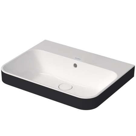 Duravit Happy D.2 Plus Aufsatzbecken 60 cm weiß/anthrazit matt, mit Überlauf, ohne Hahnloch