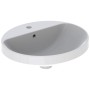 Geberit VariForm Einbauwaschtisch 50 x 45 cm, oval, mit Hahnlochbank