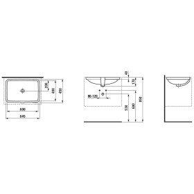 Lavabo incasso LAUFEN PRO S dal basso 60 x 40 cm