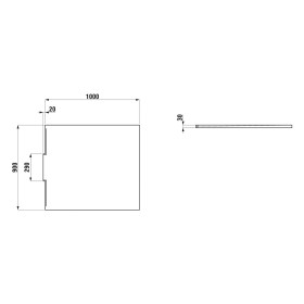 Receveur de douche LAUFEN NIA 100 x 90 cm