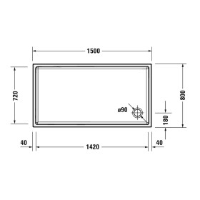 Duravit Starck Slimline Duschwanne Rechteck 150 x 80 cm