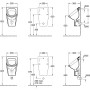 Villeroy & Boch Architectura Absaug-Urinal mit Zielobjekt, Zulauf verdeckt