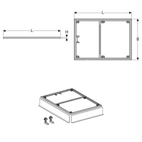 Geberit Installationsrahmen für Setaplano Duschwanne 120 x 120 cm, für 6 Füße