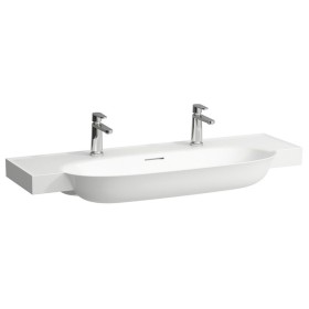 LAUFEN The New Classic Möbelwaschtisch 120 x 48 cm, mit je 1 Hahnloch links und rechts, mit Überlauf