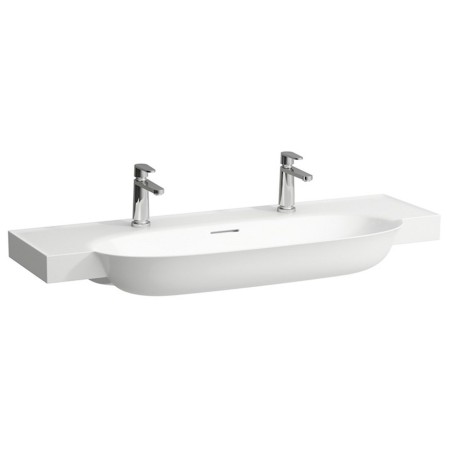 LAUFEN The New Classic Möbelwaschtisch 120 x 48 cm, mit je 1 Hahnloch links und rechts, mit Überlauf