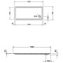 Duravit Starck Slimline Duschwanne Rechteck 150 x 70 cm mit Antislip