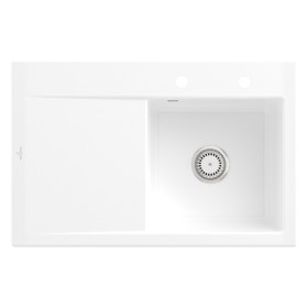 Villeroy & Boch Subway Style 45 Einbauspüle, Ablaufgarnitur mit Handbetätigung, Becken rechts