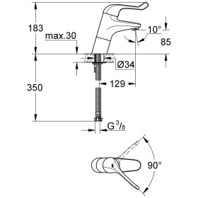 Rubinetto monocomando di sicurezza per lavabo GROHE Euroeco Special