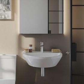 Lavabo VitrA Integra 59,5 cm, senza troppopieno, 1 foro per rubinetto al centro